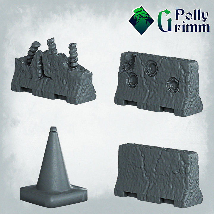Sci-fi tabletop miniature. Terrain, barricads set
